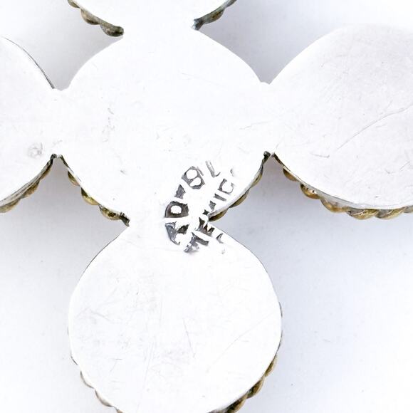 Vintage Mexico Taxco TD-91 Sterling Silver Gold-Tone Accent Dome Cross Pendant - Picture 5 of 7